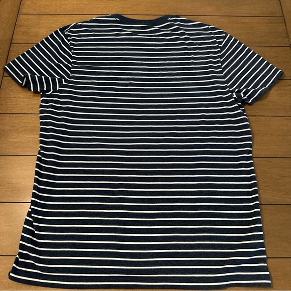 JCrew Shirt Men’s Large Slim Blue Striped Mercantile Knit Goods Crewneck Tee - Picture 6 of 7